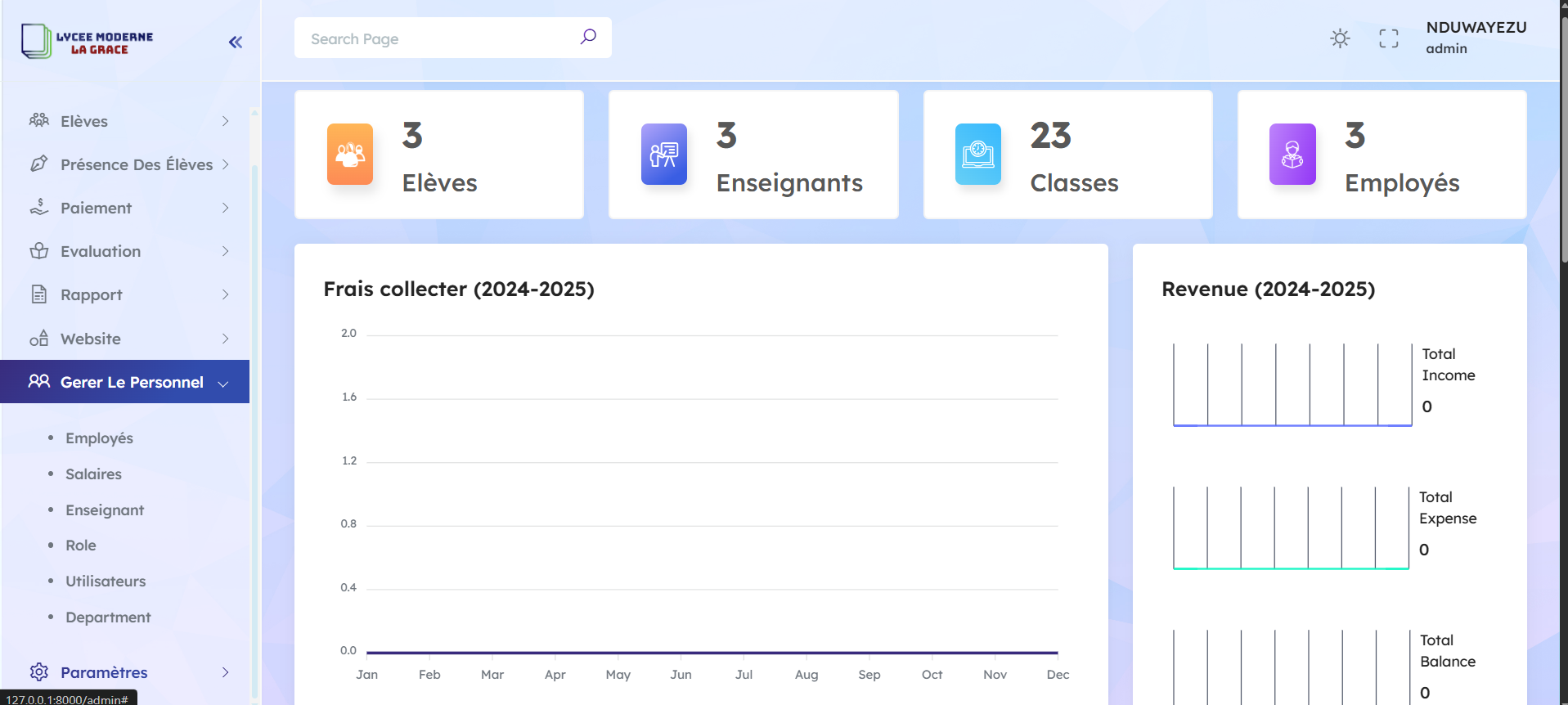 School Manager - Screen 1
